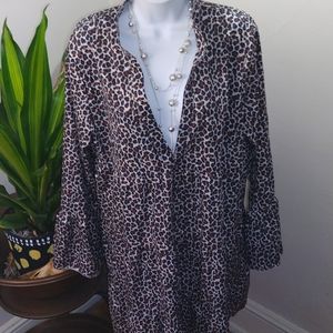 Casual dress,tunic neck dress,leopard print dress